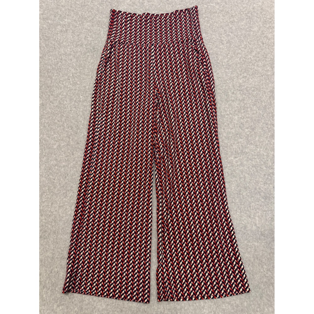 Cabi Women Red‎ Culotte Geometric Print Wide Leg Ponte Pants Small Palazzo